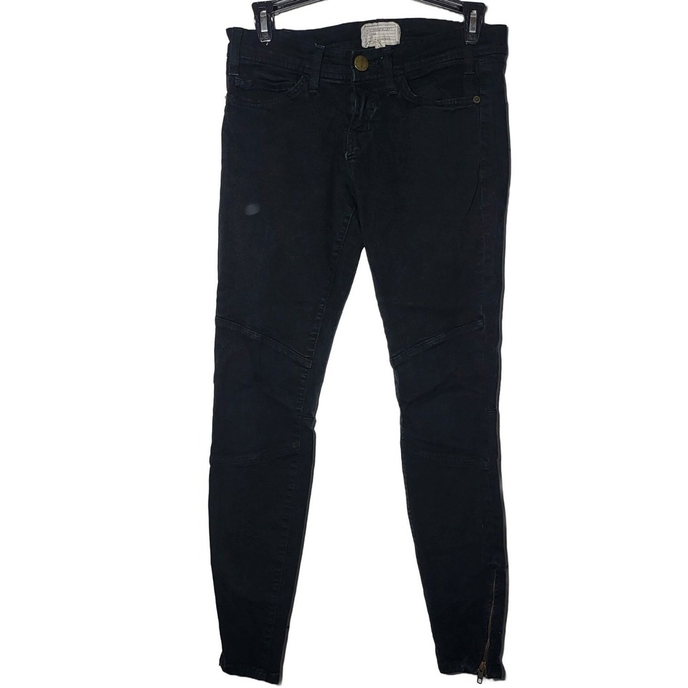 Current/Elliott‎ Ankle Zip Moto Skinny Jeans 8 Indie Sleaze Grunge Biker Edgy